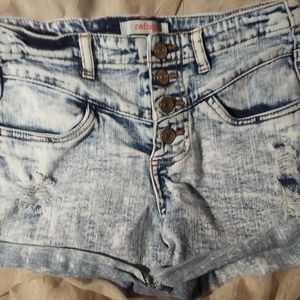 Refuge High Waisted Distressed Denim Shorts SIZE 2